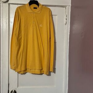 Men’s long sleeve Izod polo style shirt, 100% cotton, yellow, nwot, sz med